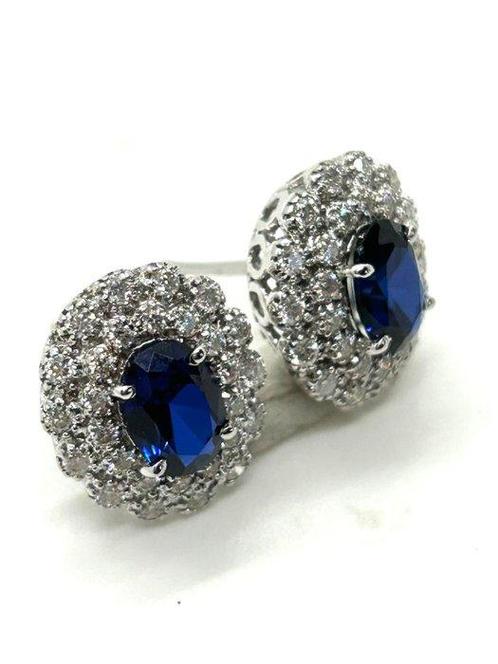 Zonder Minimumprijs - Ring - 18 karaat Witgoud Saffier -, Sieraden, Tassen en Uiterlijk, Ringen