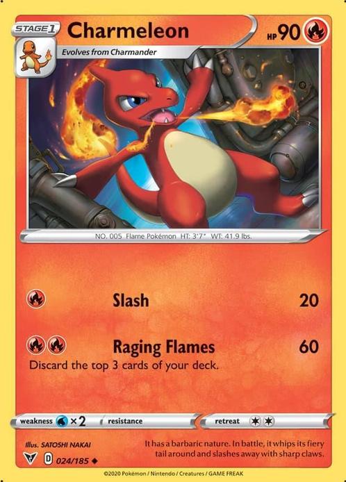 Charmeleon 024/185 Vivid Voltage, Hobby en Vrije tijd, Verzamelkaartspellen | Pokémon, Losse kaart, Nieuw, Foil, Ophalen of Verzenden