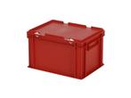 Stapelbak met deksel - 400x300xH250mm - rood