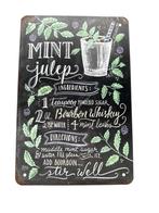 Metalen Wandbord - Mint Julep - Cocktails, Huis en Inrichting, Ophalen of Verzenden, Nieuw