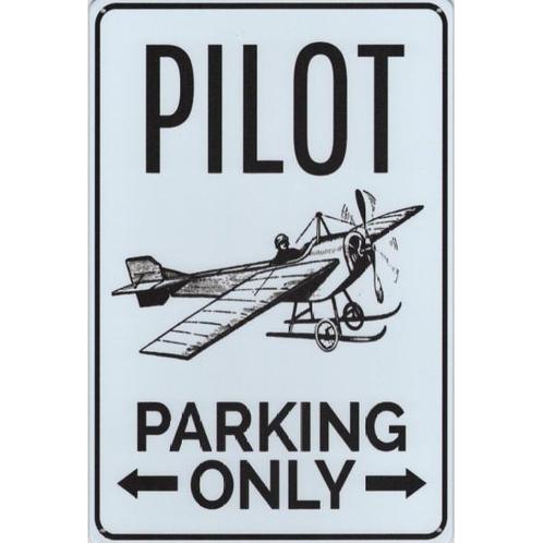 Wandbord -  Parking Only Pilot, Huis en Inrichting, Woonaccessoires | Wanddecoraties, Nieuw, Ophalen of Verzenden