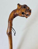 2 Unieke Wandelstok (2) - Hout, Metaal - Hond, Gedetailleerd, Antiek en Kunst