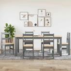 vidaXL 7-delige Eetset Panama massief grenenhout grijs, Huis en Inrichting, Complete eetkamers, Verzenden, Nieuw