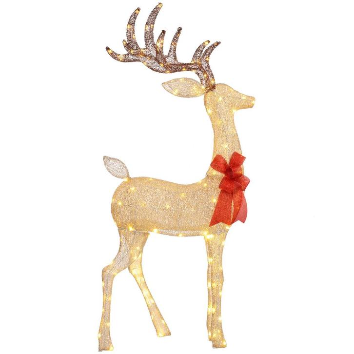 Rendier Met Rode Strik, 137 LEDs, Kerstverlichting, Weerbes, Diversen, Kerst, Nieuw, Verzenden