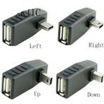 Mini USB Male naar USB Female Haakse Adapter (USB adapters), Nieuw, Verzenden