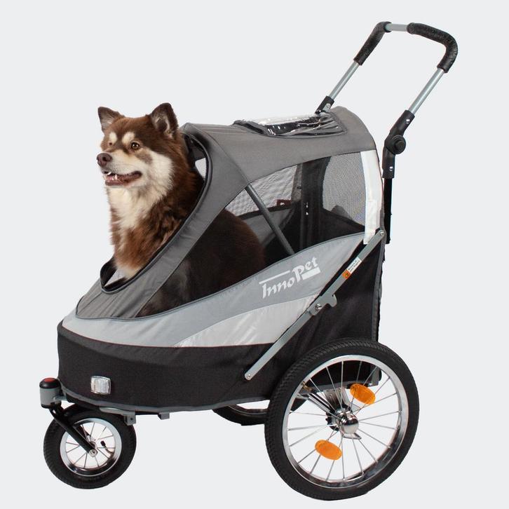 Hondenfietskar InnoPet Sporty Dog Trailer Deluxe Grijs, Fietsen en Brommers, Fietsaccessoires | Aanhangers en Karren, Opvouwbaar
