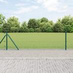 vidaXL Gelaste Draad Schutting met 13 Flanged Posts Groen, Tuin en Terras, Verzenden, Nieuw, IJzer