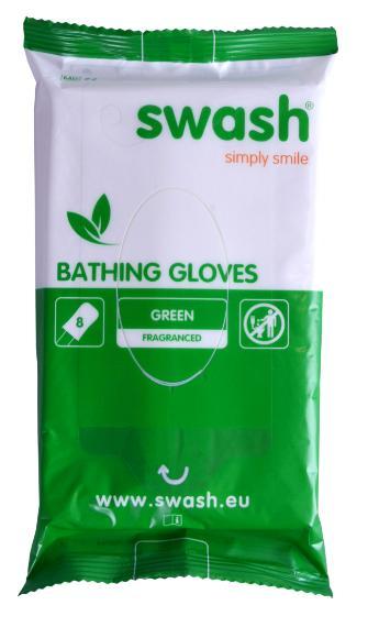 Swash® Bathing Gloves vochtige washandjes Geparfumeerd Green, Diversen, Verpleegmiddelen, Nieuw, Verzenden