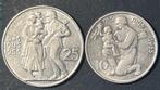 Tsjecho-Slowakije. Set of 2 coins: 10 & 25 Korun 1955 / 10th