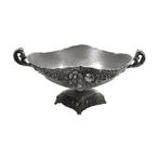 Tinnen fruitschaal met bloemmotief