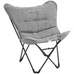 TRUUSK Inklapbare Campingstoel Met Stalen Frame, Lichtgrijs,, Tuin en Terras, Tuinstoelen, Verzenden, Nieuw