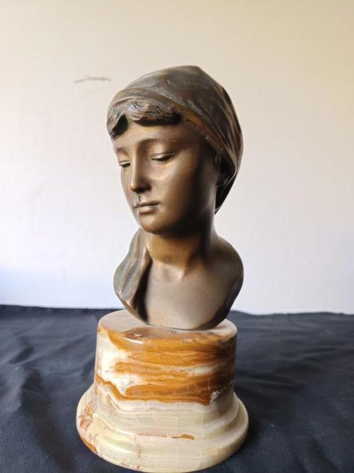 sculptuur, Busto femminile. - 26 cm - Brons, Antiek en Kunst, Antiek | Keramiek en Aardewerk