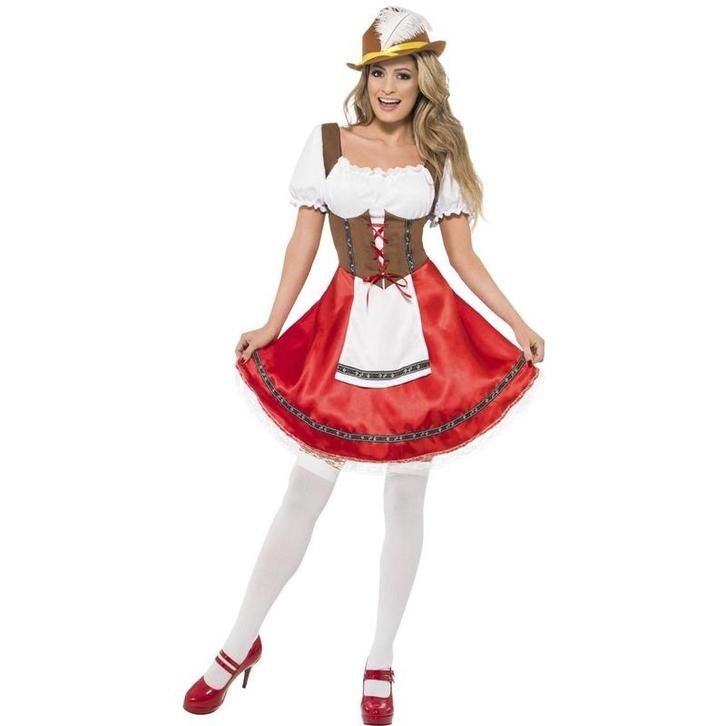 Rode/bruine bierfeest/oktoberfest jurkje verkleedkleding v.., Kleding | Dames, Carnavalskleding en Feestkleding, Ophalen of Verzenden