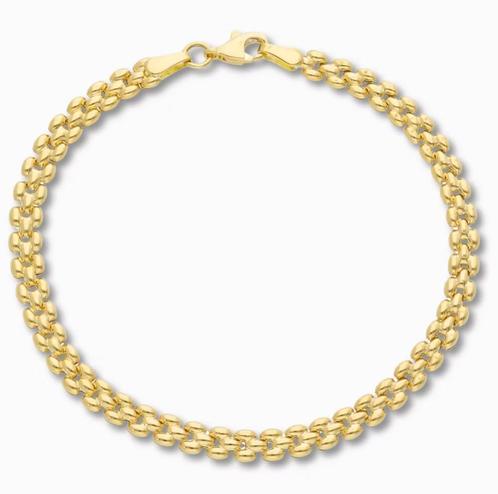 Gouden Panter Schakelarmband 14K, Sieraden, Tassen en Uiterlijk, Armbanden, Nieuw, Verzenden