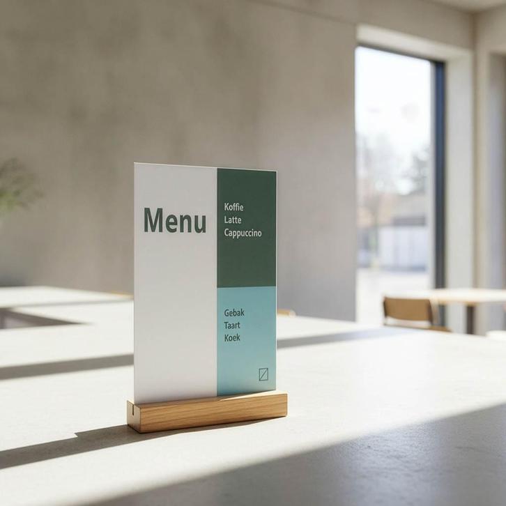 Oacklux Menukaarthouder Eiken A5, Zakelijke goederen, Horeca | Meubilair en Inrichting