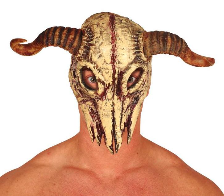Masker Schedel Hoorns, Hobby en Vrije tijd, Feestartikelen, Nieuw, Verzenden