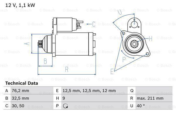 Startmotor / Starter VOLKSWAGEN VENTO (1.4,1.6,1.8), Auto-onderdelen, Motor en Toebehoren, Nieuw, Ophalen of Verzenden