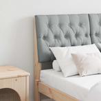 vidaXL Gestoffeerd hoofdbord Lichtgrijs 120 cm Massief, Verzenden, Nieuw, Bruin, Hout