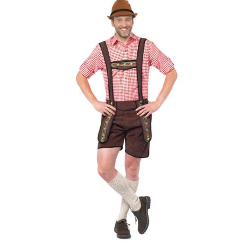 Oktoberfest korte lederhosen donker bruin voor heren - Led.., Kleding | Heren, Carnavalskleding en Feestkleding, Verzenden