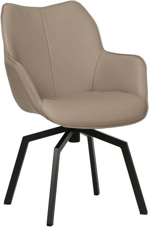 Leren eetkamerstoel - draaipoot vierkant frame - Echt leer,, Huis en Inrichting, Stoelen, Overige kleuren, Nieuw, Leer, Ophalen of Verzenden