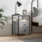 vidaXL Nachtkastje 34x35,5x50 cm bewerkt hout grijs sonoma, Huis en Inrichting, Slaapkamer | Nachtkastjes, Minder dan 45 cm, Verzenden