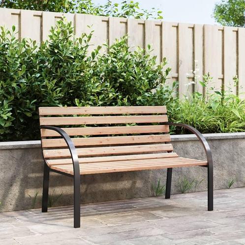 vidaXL Tuinbank 120 cm hout en ijzer, Tuin en Terras, Tuinbanken, Nieuw, Hout, Verzenden
