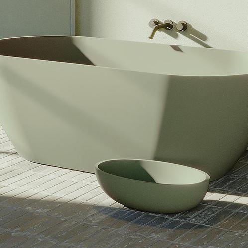 Waskom Riho Escala 55x32 cm Solid Surface Mat Moss Green, Doe-het-zelf en Verbouw, Sanitair, Ophalen of Verzenden