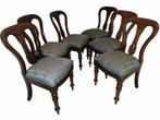 A set of 6 Victorian spear point ballon back dining chairs -