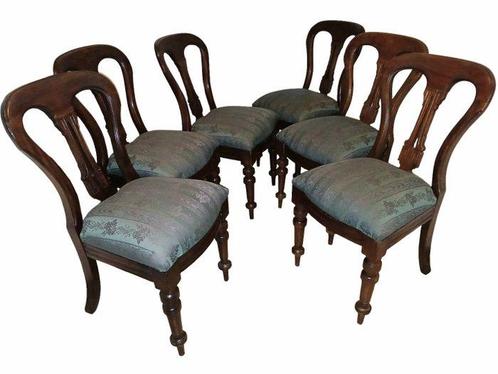 A set of 6 Victorian spear point ballon back dining chairs -, Antiek en Kunst, Curiosa en Brocante