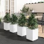 vidaXL Plantenbakken 4 st 30x30x37 cm polypropeen wit, Kunststof, Verzenden, Minder dan 60 cm, Nieuw