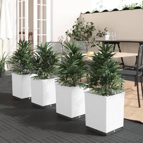 vidaXL Plantenbakken 4 st 30x30x37 cm polypropeen wit, Tuin en Terras, Bloembakken en Plantenbakken, Minder dan 60 cm, Nieuw, Kunststof