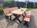 ECO houten tuinset HOUT STAAL, Nieuw, Ophalen of Verzenden, Bank, Tuinset