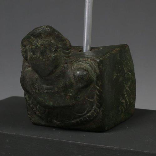 Oud-Romeins, Keizerrijk Brons Buste van een jongen appliqué, Verzamelen, Mineralen en Fossielen