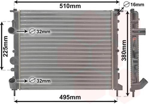 RADIATOR VOOR NISSAN KUBISTAR 2003-2008 7700314382, Auto-onderdelen, Airco en Verwarming, Nieuw, Ophalen of Verzenden
