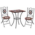 vidaXL 3-delige Bistroset mozaïek keramische tegel, Verzenden, Nieuw, Overige materialen, 3 zitplaatsen