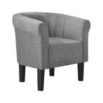 Kuipstoel Ariel schelpen fauteuil stof 70x70x58 cm grijs, Huis en Inrichting, Fauteuils, Verzenden, Nieuw