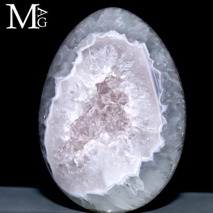 Ei in Agaat en Natuurlijke Kwarts – Amethist Geode - Hoogte:, Verzamelen, Mineralen en Fossielen
