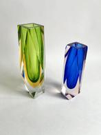 Murano - Vaas (2) -  Sommerso  - Glas, Antiek en Kunst, Antiek | Glas en Kristal