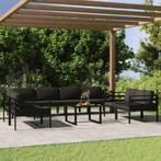 vidaXL 9-delige Loungeset met kussens aluminium, Tuin en Terras, Verzenden, Nieuw, Aluminium, Loungeset