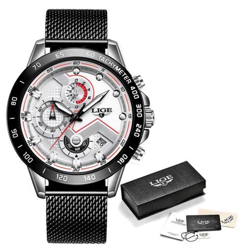Quartz Horloge - Anoloog Luxe Uurwerk voor Heren - Roestvrij, Sieraden, Tassen en Uiterlijk, Smartwatches, Nieuw, Verzenden
