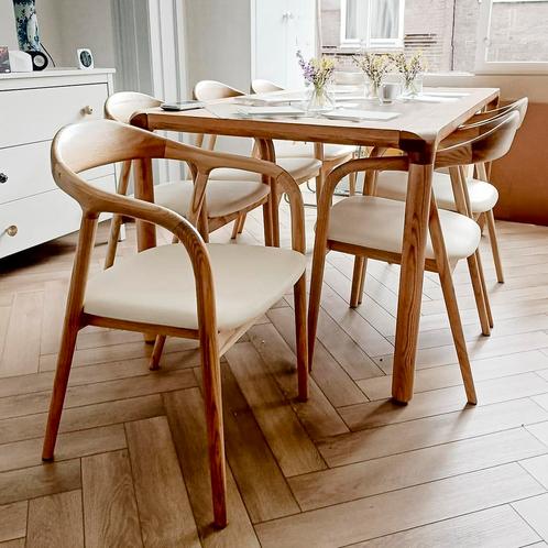 Japandi + Scandinavische Design Eetkamerstoelen, Huis en Inrichting, Stoelen, Vijf, Zes of meer stoelen, Overige kleuren, Nieuw
