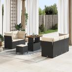 vidaXL 8-delige tuinset met kussens, zwart poly riet en, Verzenden, Nieuw, Tuinset
