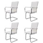 Eetkamerstoelen Set van 4 - Wit Kunstleer - Retourdeal!, Huis en Inrichting, Stoelen, Ophalen of Verzenden, Nieuw, Wit, Vier