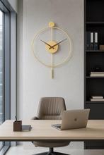 Zeckhome Aurora Royale Goud – Luxe Wandklok 60 cm – Walnooth, Huis en Inrichting, Woonaccessoires | Klokken, Verzenden, Nieuw
