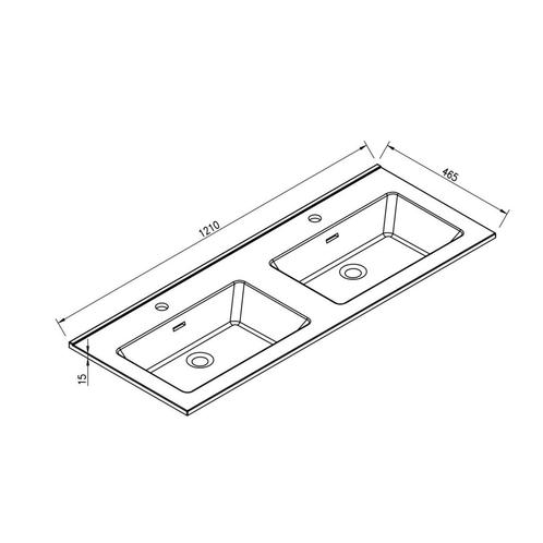 Wastafel Wiesbaden Ribbella 120 cm Mat Zwart, Doe-het-zelf en Verbouw, Sanitair, Ophalen of Verzenden