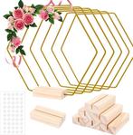 Gouden Zeshoekige Metalen Ringen 20 cm – Set van 6 -, Hobby en Vrije tijd, Feestartikelen, Verzenden, Nieuw