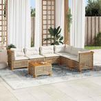 vidaXL 7-delige Loungeset met kussens poly rattan beige, Tuin en Terras, Verzenden, Nieuw, Rotan, Loungeset