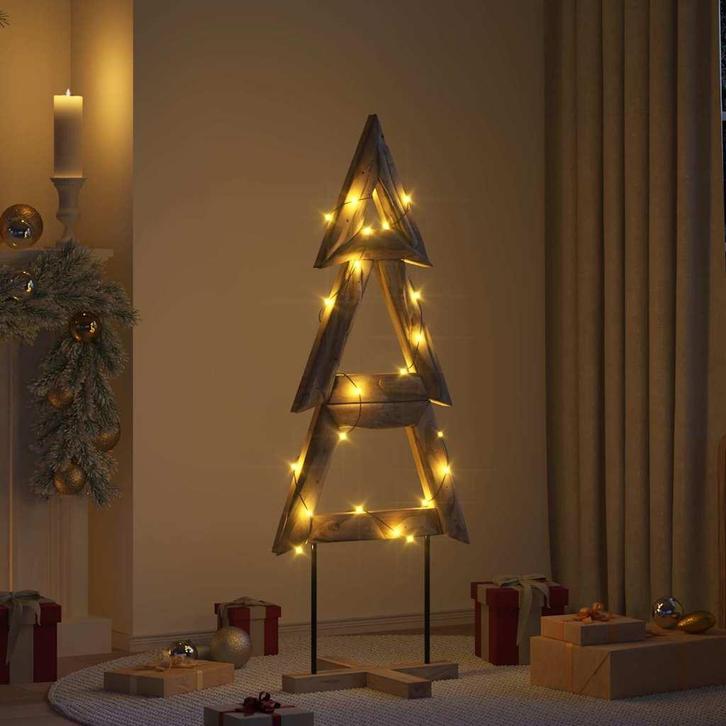 vidaXL Kerstboom met standaard Bruin 150 cm Massief teakhout, Diversen, Kerst, Nieuw, Verzenden