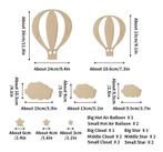 13-Delige Houten Wanddecoratie – Luchtballon Wolken Sterren, Verzenden, Nieuw
