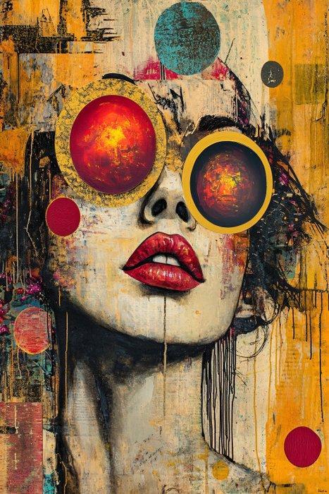 Felix van Horst - Crimson Circles (XXL), Antiek en Kunst, Kunst | Designobjecten